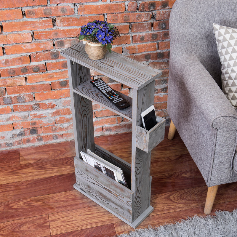 Gracie Oaks Shalton Solid Wood Floor Shelf End Table with Storage Wayfair